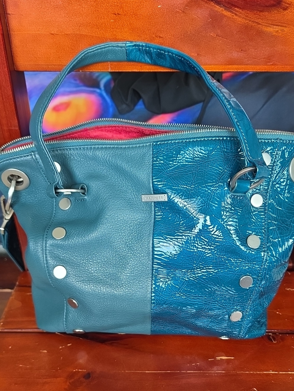 Teal Hammitt Daniel Medium Two-Tone Bag